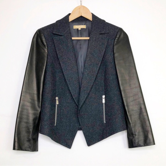 Michael Kors Jackets & Blazers - Michael Kors Black and Gray Mixed media Open closure Jacket